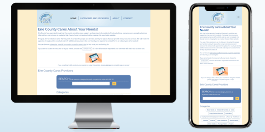 Erie County Cares desktop and mobile screenshot